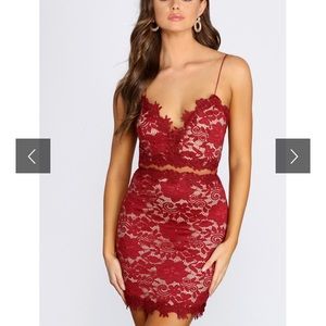 Red Lace Crochet Minidress